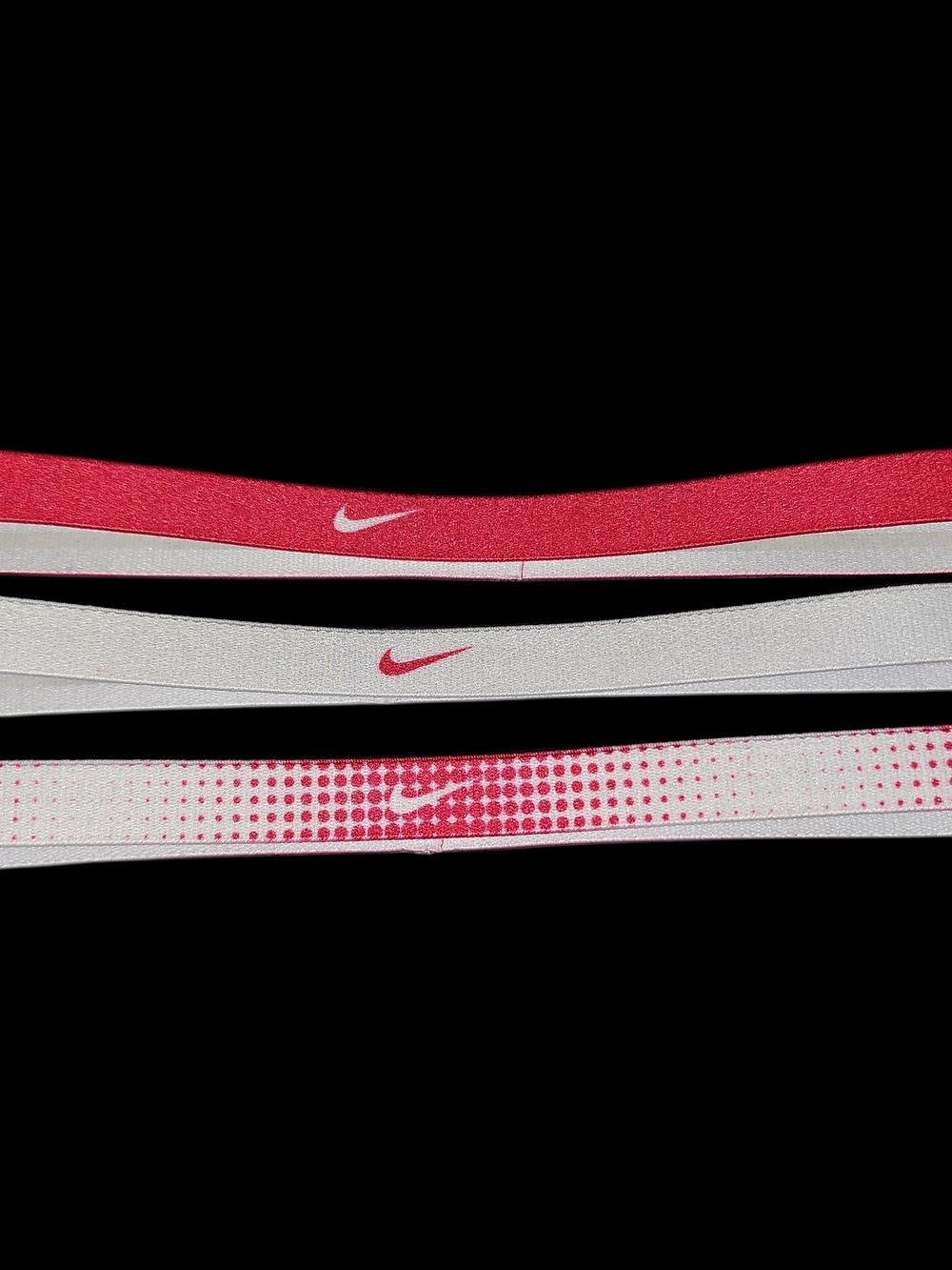 Nike Pink and White Sport Elastic Headband Trio